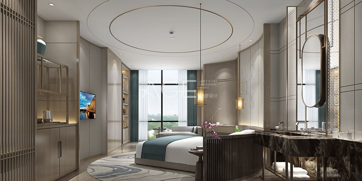 重慶酒店設計，重慶飛鳳梯度假酒店設計大床房.jpg